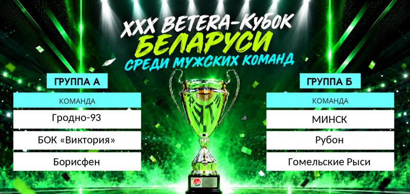 Результаты жеребьевки предварительных этапов XXX BETERA-Кубков Беларуси